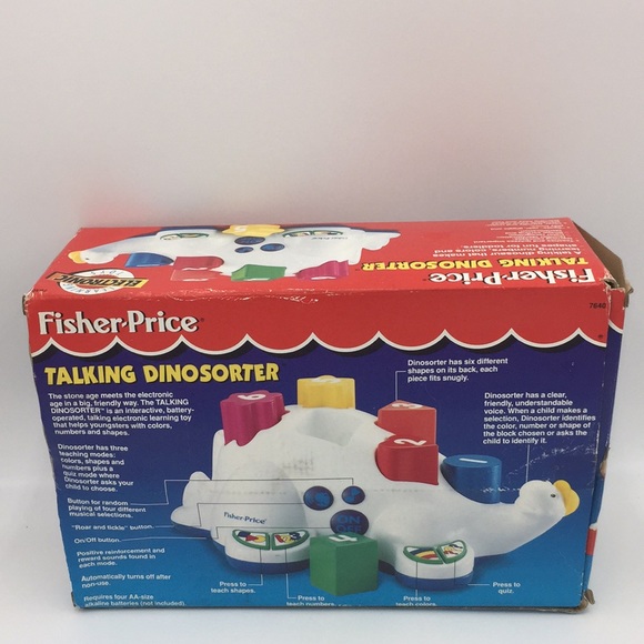 Rare 1994 Vintage Fisher-Price Talking Dinosorter Learning Electronic Toy 7640 - Picture 4 of 16